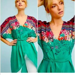 Anthropologie Takato Silk Button down Tunic